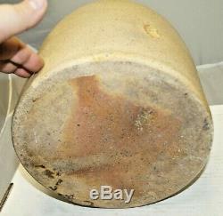Antique 1860s 90s Stoneware 2 Gallon Salt Glaze Beehive Jug Crock Churn