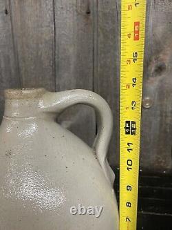 Antique 1900s New York Stoneware Co Fort Edward NY Floral Decorated Jug Crock 2G
