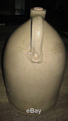 Antique 19 century blue decorated 5 gal. Stoneware jug with bee sting decoration