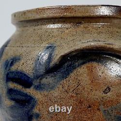 Antique 19th C. Southern'Maryland' Blue Decorated Salt Glaze Stoneware Crock pt
