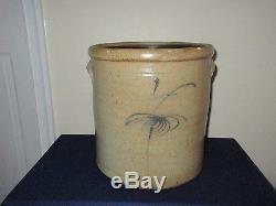 Antique 19th C Stoneware Bee Sting Decorated Midwest Red Wing 4 gal Crock 11.5