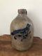 Antique 19th C. Stoneware Blue Bird Jug J & E Norton Bennington Vt Pottery Crock