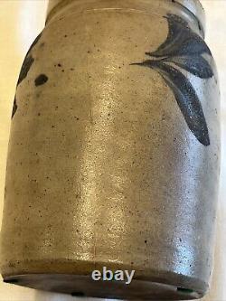 Antique 19th C Stoneware Cobalt Decorated Richard Remmey RCR Phila PA Crock Jar