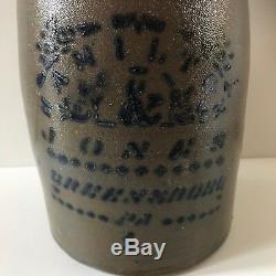 Antique 19th C Stoneware Decorated Hamilton Jones Pennsylvania Canning Jar Crock