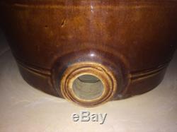 Antique 19th Century 4 Gallon Etherium Drinking Water Stoneware Crock Barrel