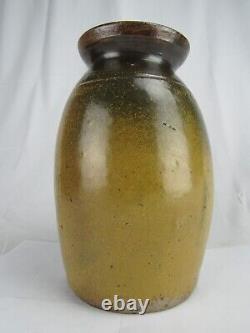Antique 19th Century OH or PA Stoneware Crock green yellow