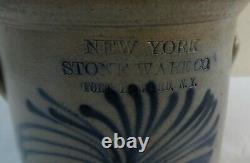 Antique 1-1/2 Gal. Stoneware Crock Cobalt Graphic Decoration Ft. Edward N. Y