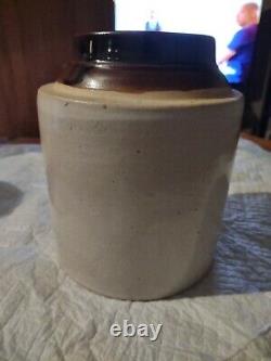 Antique 1/2 Gallon White Hall Stoneware Canning Jar Great Condition Estate Find