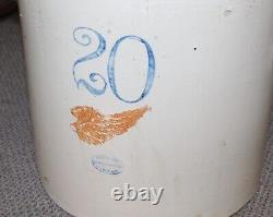 Antique 20 Gallon Red Wing Crock Large 6 inch Wing