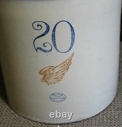 Antique 20 Gallon Red Wing Stoneware Crock