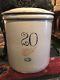 Antique 20 Gallon Stoneware Crock With Lid 1915