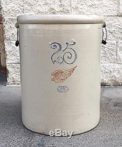 Antique 25 Gallon Red Wing Stoneware Crock 25 Tall
