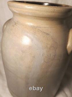 Antique 2 Gal. Stoneware Crock WithCobalt Blue Bird Fort Edward, NY Albany Pottery