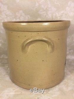 Antique 2 Gallon Blue Decorated Stoneware Crock Connolly and Palmer