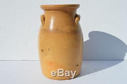 Antique 2 Gallon Stoneware Crock Butter Churn By Samuel Pewtress, New Haven, Ct