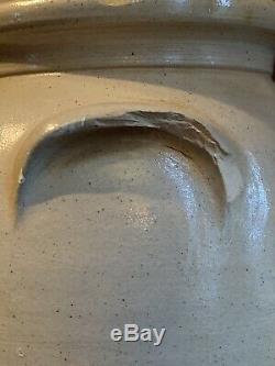 Antique 2 Gallon Stoneware Crock Jar Cobalt Bird Edmands Charlestown, MA