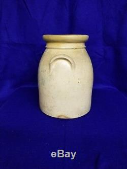 Antique 2 Gallon Stoneware Crock With Flower