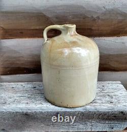 Antique 3 Gallon Macomb Illinois Pottery Salt Glazed Stoneware Beehive Crock Jug