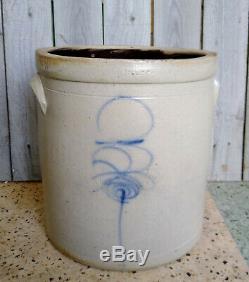 Antique 3 Gallon Salt Glaze Stoneware Crock Cobalt Bee Sting Target