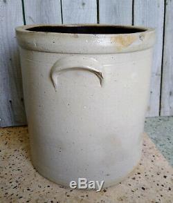 Antique 3 Gallon Salt Glaze Stoneware Crock Cobalt Bee Sting Target