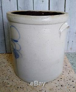 Antique 3 Gallon Salt Glaze Stoneware Crock Cobalt Bee Sting Target