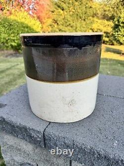 Antique #3 Gallon Stoneware Brown Glaze Pottery Crock