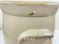 Antique 4 Gallon Butter Churn Crock Vintage Stoneware with Wood Lid 15 7/8