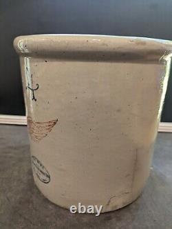 Antique 4 Gallon Red Wing Union Stoneware Minnesota Large Crock Pottery