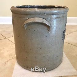 Antique 4 Gallon Stoneware Crock Blue Bee Sting Attributed to Red Wing