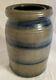 Antique 4 Stripe Pa Wax Sealer Stoneware Blue Salt Glazed Canning Jar