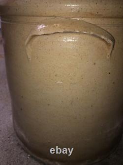 Antique 4 gallon Salt Glaze Stoneware Crock Bee Sting Design (CHIPPED)