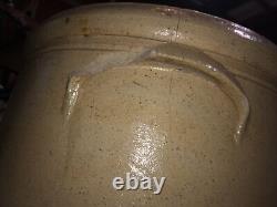 Antique 4 gallon Salt Glaze Stoneware Crock Bee Sting Design (CHIPPED)