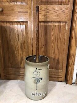 Antique 5 Gallon Bee Sting Stoneware Butter Churn Crock