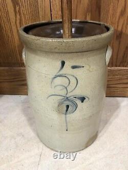 Antique 5 Gallon Bee Sting Stoneware Butter Churn Crock