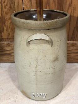 Antique 5 Gallon Bee Sting Stoneware Butter Churn Crock