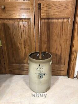 Antique 5 Gallon Bee Sting Stoneware Butter Churn Crock