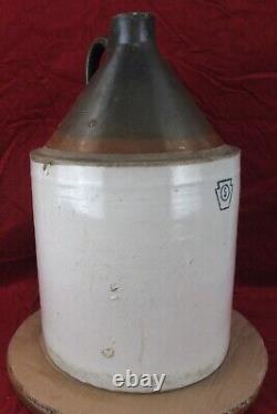 Antique 5 Gallon Glazed Stoneware Crock Handled Whiskey Moonshine Jug