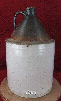 Antique 5 Gallon Glazed Stoneware Crock Handled Whiskey Moonshine Jug