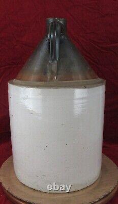 Antique 5 Gallon Glazed Stoneware Crock Handled Whiskey Moonshine Jug