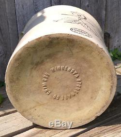 Antique 5 Gallon Red Wing Union Minnesota Stoneware Signed Elephant Ear Crock