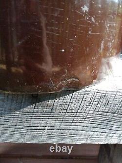 Antique 5 Gallon Stoneware Albany Slip Brown Stoneware Crock