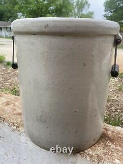 Antique 6 Gallon Red Wing Union Stoneware Pottery Crock With 1915 Pat Date