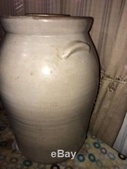 Antique 6 gallon Single elephant ear butter churn crock stoneware With Lid