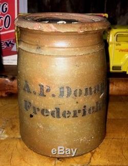 Antique AP Donaghha Stoneware Canner Crock, Fredericktown Pa