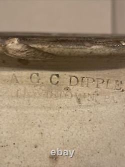 Antique A. G. C. Dipple Stoneware Crock-Lewistown, Pa