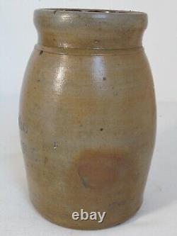 Antique A. P. Donaghho Stoneware Salt Glazed Crock Jar Cobalt Blue Stencil Va