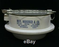 Antique Advertising REID, MURDOCH & Co. Stoneware Pickle Crock with GLASS LID