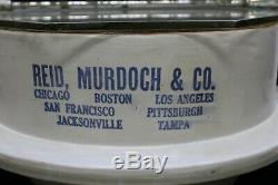 Antique Advertising REID, MURDOCH & Co. Stoneware Pickle Crock with GLASS LID