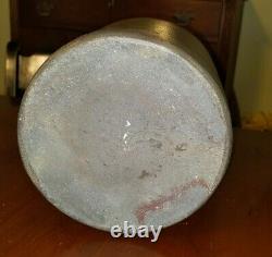Antique American Crock Blue Decorated Salt Glaze Stoneware 19th Century