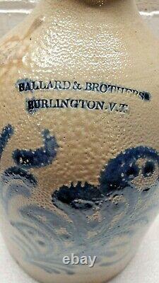 Antique Ballard & Brothers Burlington Vermont Cobalt Blue 1 Gallon Stoneware Jug